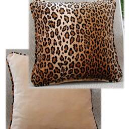 Cheetah Print Pillow, Gold British Velvet, Safari Home Decor - thumbnail 2