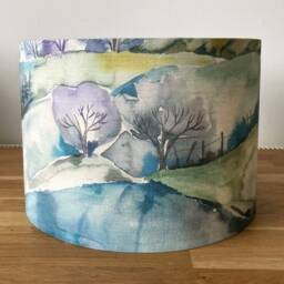 Bring The Beauty Of Ambleside Home With This Scenic Lampshade - Hills, Cottage, Pheasants, Fox Hand-Painted Artistry - thumbnail 3