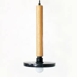 Black Veined Marble & White Oak Pendant Light Modern Kitchen Lamp Dining Room Lighting Living Bedside - thumbnail 3