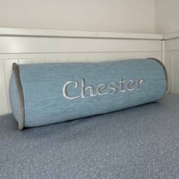 Personalised Name Cushion, Blue Personalised Pillow, Baby Boy Gift, Handmade Gift - thumbnail 2