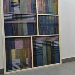 Geometric Textile Collage/Textile Wall Art Framed/Modern Textile/Home Decoration - thumbnail 4
