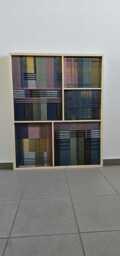 Geometric Textile Collage/Textile Wall Art Framed/Modern Textile/Home Decoration - thumbnail 1