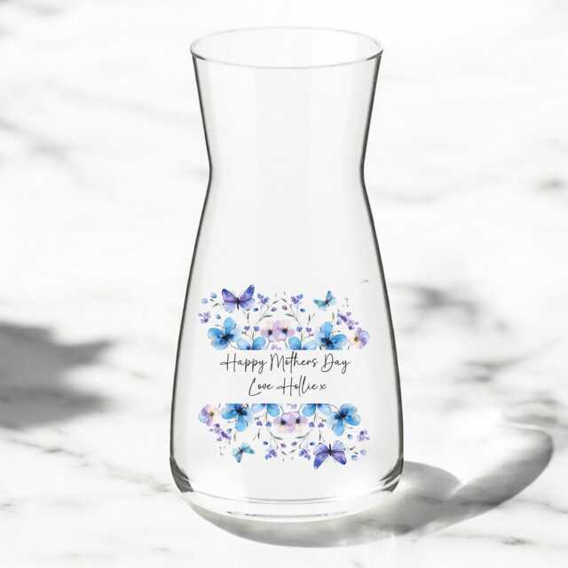 Personalised Vase Mothers Day Gift For Mum, Nan, Granny, Etc. Bridesmaid Gift, Your Text Birthday Wedding Anniversary Floral Present - image 1