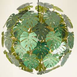 Monstera Lampshade Boho Chandelier Lighting, Tropical Pendant Lamp Diy Kit - thumbnail 4