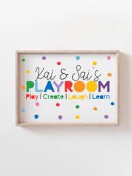 Rainbow Playroom Prints, Wall Art, Brother Sister Sibling Personalised, Colourful, Girls Bedroom, Boys Bedroom - thumbnail 1