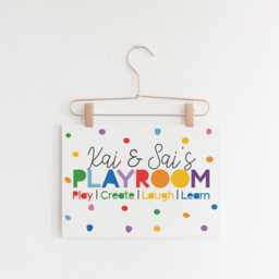Rainbow Playroom Prints, Wall Art, Brother Sister Sibling Personalised, Colourful, Girls Bedroom, Boys Bedroom - thumbnail 2