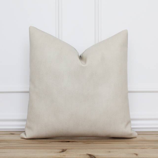 Tan Faux Leather Pillow Cover Covers Cushion Beige 20x20 18x18 - Tucker - image 1