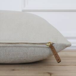 Tan Faux Leather Pillow Cover Covers Cushion Beige 20x20 18x18 - Tucker - thumbnail 2