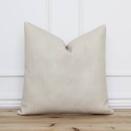 Tan Faux Leather Pillow Cover Covers Cushion Beige 20x20 18x18 - Tucker - thumbnail 1