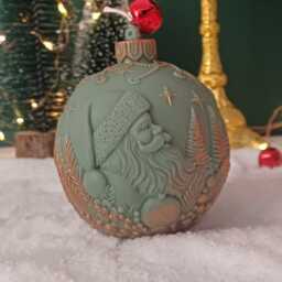 Handmade Christmas Ball Candle Soy & Bee Wax Home Decor - thumbnail 3