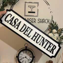 70cm Long-Casa Del Surname -street Sign 3D Look -Personalised Wall Mount - Mdf Home Decor Gift Birthday Wedding Christmas Family - thumbnail 2