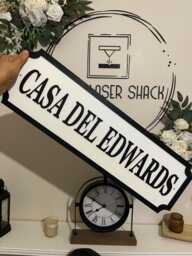 70cm Long-Casa Del Surname -street Sign 3D Look -Personalised Wall Mount - Mdf Home Decor Gift Birthday Wedding Christmas Family - thumbnail 1
