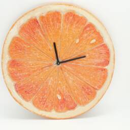 Handmade Ceramic Orange Slice Clock - Realistic Kitchen Decor - thumbnail 2