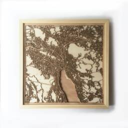 Zurich Wooden Map - Laser Cut 3D City Streets, Framed Wall Art - thumbnail 1