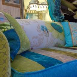 Aqua Blue Velvet Pillow Cover 15 - thumbnail 2