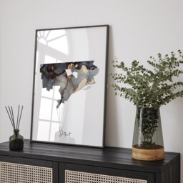 Detroit Map Black & Gold Wall Art Print - Michigan Usa United States Of America [Ev] - thumbnail 2