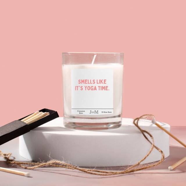 Smells Like Its Time For Yoga. Yoga Candle Gift Yoga Lover. Set - image 1