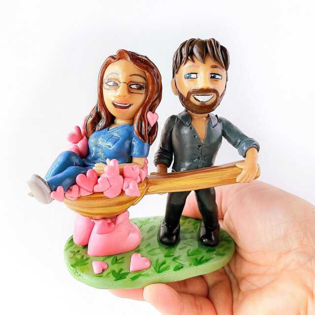 Custom Figure Valentines Day Gift For Boyfriend Girlfriend, Figurine From Photo, Cartoon Portrait Look Alike Doll Custom Clay Figures - image 1