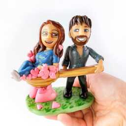 Custom Figure Valentines Day Gift For Boyfriend Girlfriend, Figurine From Photo, Cartoon Portrait Look Alike Doll Custom Clay Figures