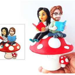 Custom Figure Valentines Day Gift For Boyfriend Girlfriend, Figurine From Photo, Cartoon Portrait Look Alike Doll Custom Clay Figures - thumbnail 3