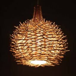Rustic Wood Stick Chandelier - Bird Nest Style Pendant Light Natural Wooden Lighting - thumbnail 2