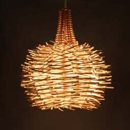 Rustic Wood Stick Chandelier - Bird Nest Style Pendant Light Natural Wooden Lighting - thumbnail 3