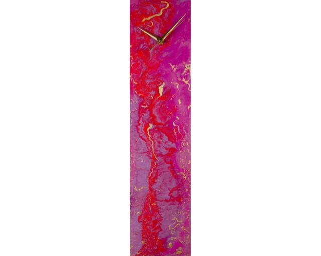 Modern Clock - Purple Wall Decor Glass Art Abstract Home - image 1