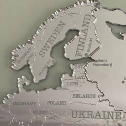 Silver Mirror World Map Wall Art Engraved Acrylic - thumbnail 3