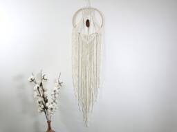 Macrame Wall Hanging With Agate Slice Boho Decor - thumbnail 1