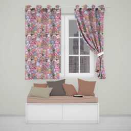 Cute Christmas Gingerbread Candy Cool Blue Background Seamless Pattern Readymade Eyelet Ring Top Thermal 100% Blackout Curtains - thumbnail 1
