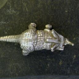 sterling Silver Centrosaurus Dianasaur Sculpture - thumbnail 3