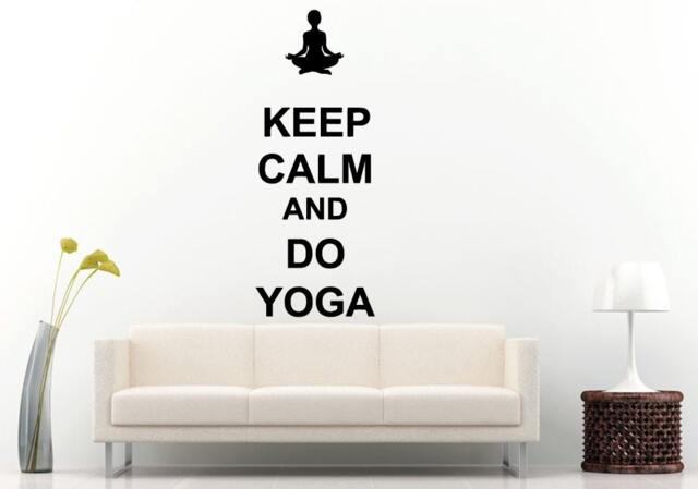 Keep Calm & Do Yoga Words Typography Saying Studio Wall Decal Vinyl Sticker Mural Room Decor L886 - image 1