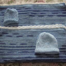 Baby Blanket For Boys With Matching Hats - Infant & Toddler - Throw Quilt - thumbnail 2