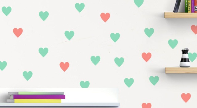 Heart Vinyl Wall Decals Removable Nursery Decor, Valentine's Day - image 1