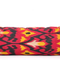 Red Ikat Long Lumbar Pillow Cover, Decorative Body - thumbnail 2