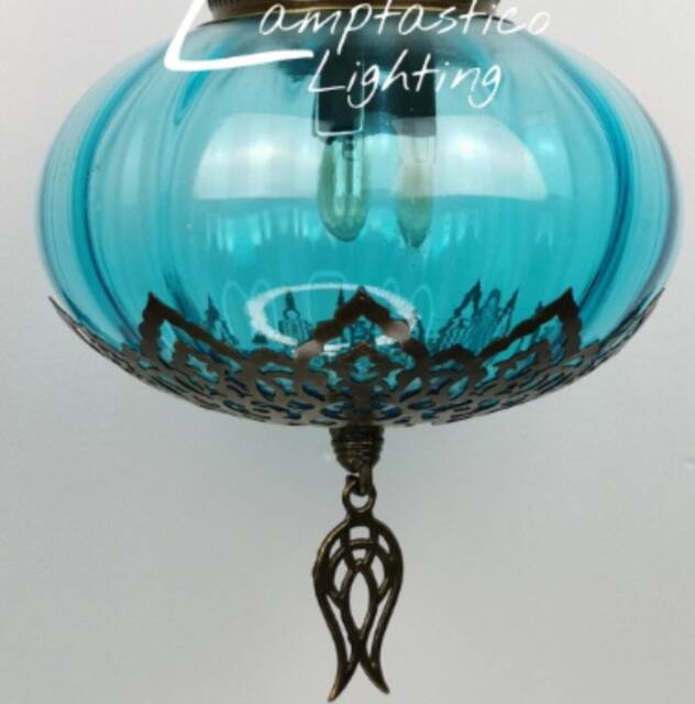 Blown Clear Glass Floor, Table, Chandelier Lamp Replacement Part Only - image 1