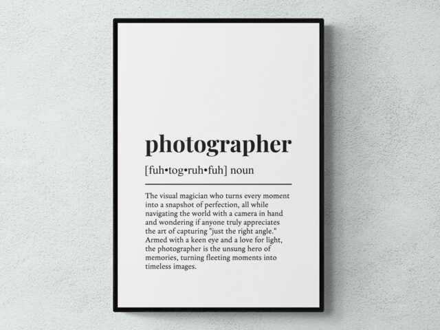 Photographer Funny Definition Job Work Gift Wall Art Print - image 1