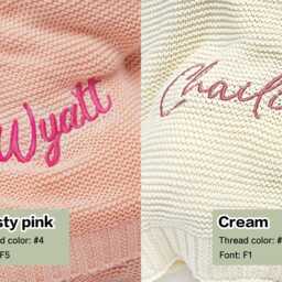 Personalized Baby Blanket Soft Organic Cotton Knit, Embroidered Name - thumbnail 3