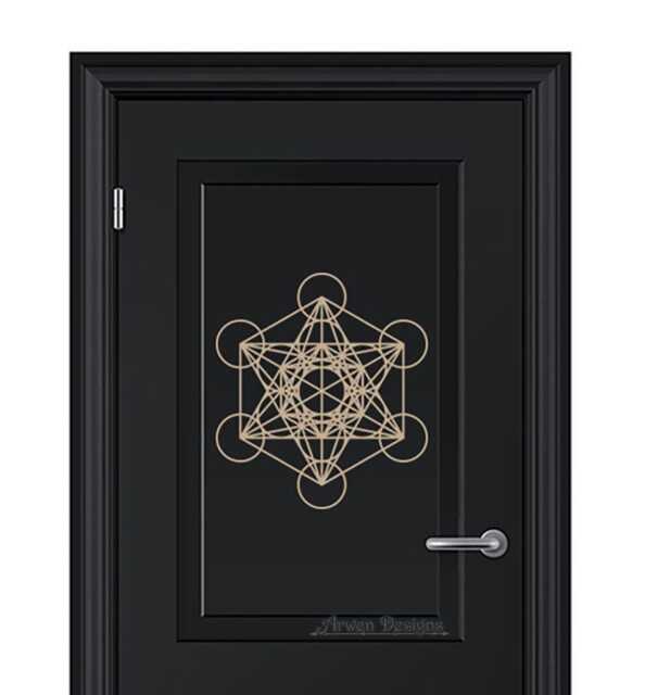 Metatron's Cube Sacred Geometry Symbol, Vinyl Wall Decal, Archangel Occult Sticker, Metaphysical Decor - image 1