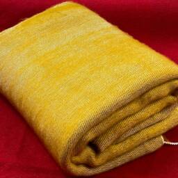 Handmade Mustard Yellow Yak Wool Blanket Oversized Meditation Shawl - thumbnail 2