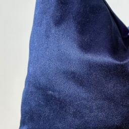 Handmade Navy Blue Velvet Euro Sham Pillow Cover, 20x20 - thumbnail 3