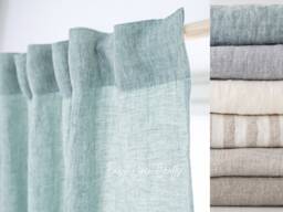 Linen Curtain Panel With Multifunctional Tape, Back Tab Curtain, For Bedroom, Curtains Living Room, Semi Sheer - 1 Panel