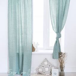 Linen Curtain Panel With Multifunctional Tape, Back Tab Curtain, For Bedroom, Curtains Living Room, Semi Sheer - 1 Panel - thumbnail 2
