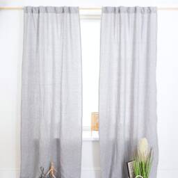 Linen Curtain Panel With Multifunctional Tape, Back Tab Curtain, For Bedroom, Curtains Living Room, Semi Sheer - 1 Panel - thumbnail 3