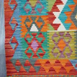 Classic Kilim Rug, Handmade Artisan Afghan Turkish Scandinavian Navajo Bohemian Wool Flatweave Multicolour Rug 133x84 cm - thumbnail 4