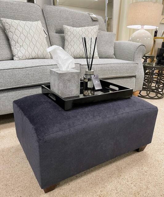 Large Chenille Velvet Footstool Handmade Footrest - image 1