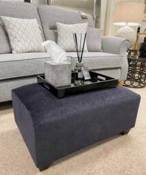 Large Chenille Velvet Footstool Handmade Footrest