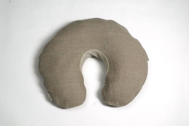 Travel Pillow, Neck Buckwheat Neck Zewo Waste Travel Linen Grey Zero Pillow - image 1