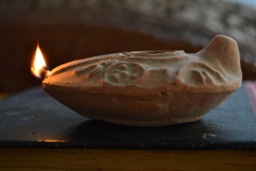 Middle Eastern Traditional Oil Lamp, Islamic Oil Religious Candle Wicks, Holy Clay Lamp, Authentic Historic Lamp