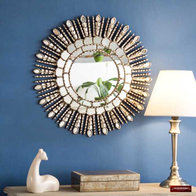 Silver Sunburst Wall Mirror 24 - image 1
